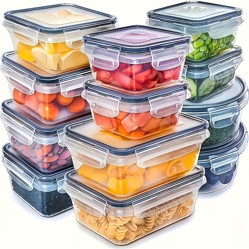 Health Wellness Lifestyle - 8個セットには、4つの容器と4つの蓋が含まれています。気密食品保存容器、キッチン冷蔵庫オーガナイザー、果物、野菜、キャンプ用。