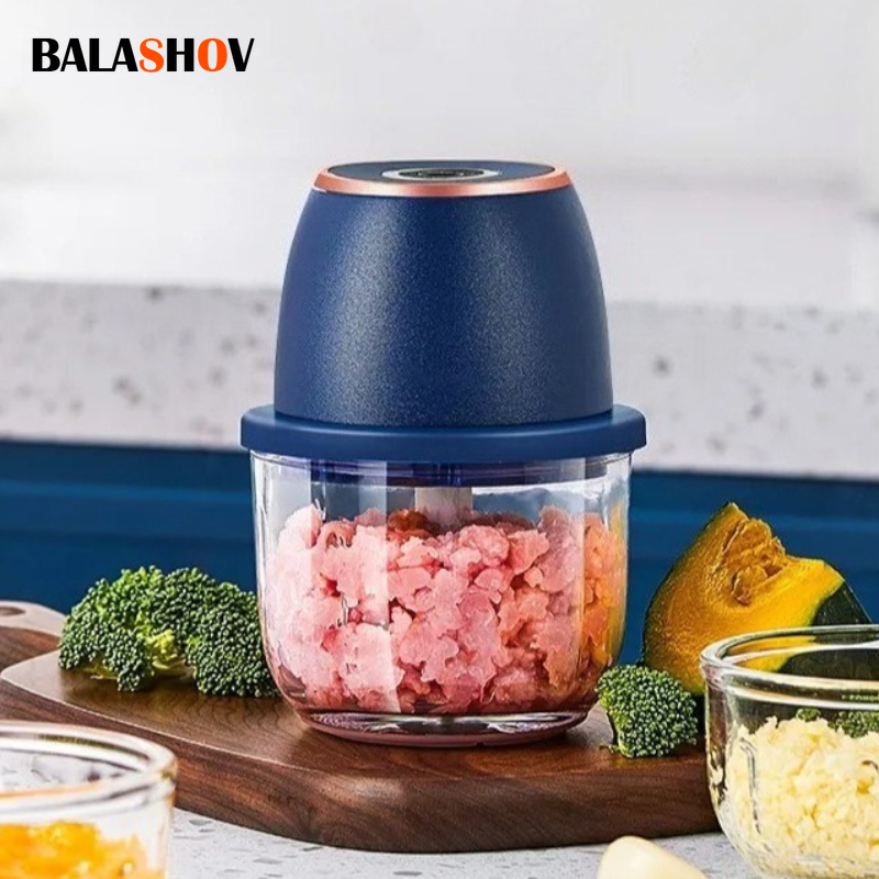Health Wellness Lifestyle - 350ML 電動ミートグラインダー フードクラッシャー ニンニク潰し器 USB多機能野菜スライサー プロセッサー