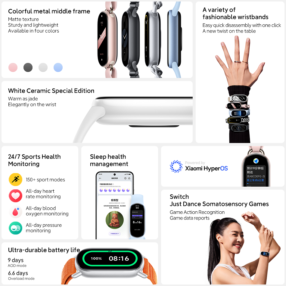 Xiaomi Mi Band 9 AMOLEDスクリーンフィ - Health Wellness Bracelet のレビューと価格