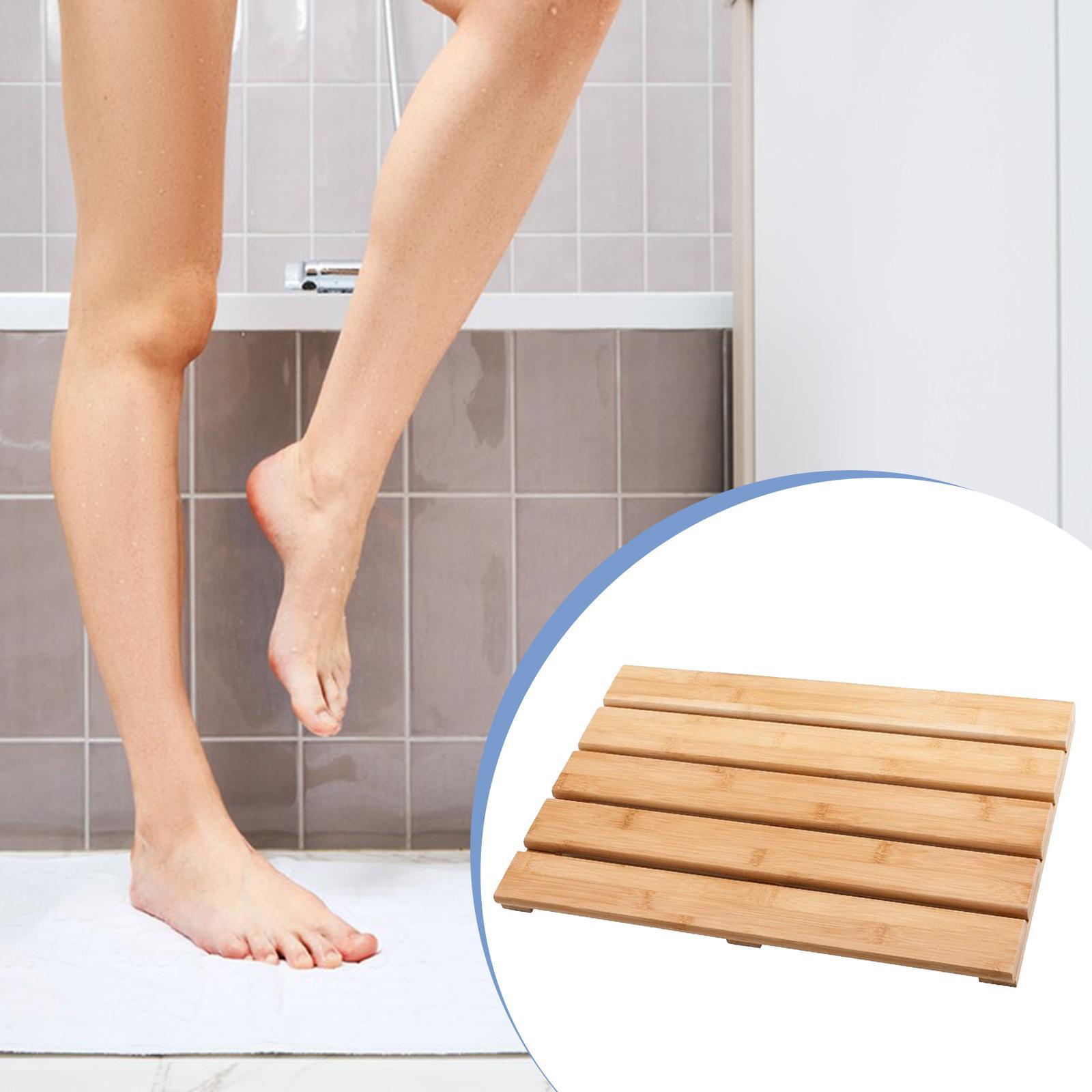 竹製バスマット おしゃれ 頑丈 防水 多用途 高さのある お - Bamboo Bath Mat のレビューと価格