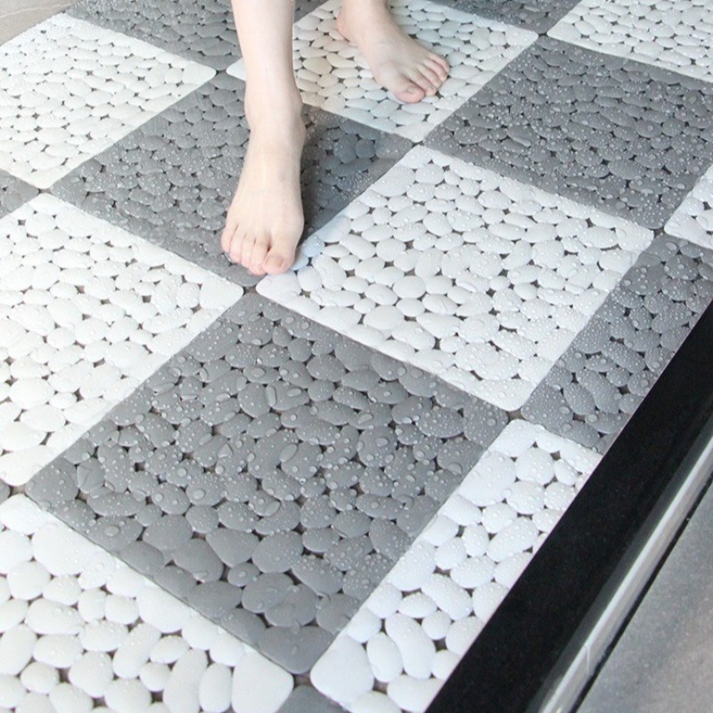 1-10PC 30X30cm 浴室小石ノンスリップマット防水 - Bamboo Bath Mat のレビューと価格