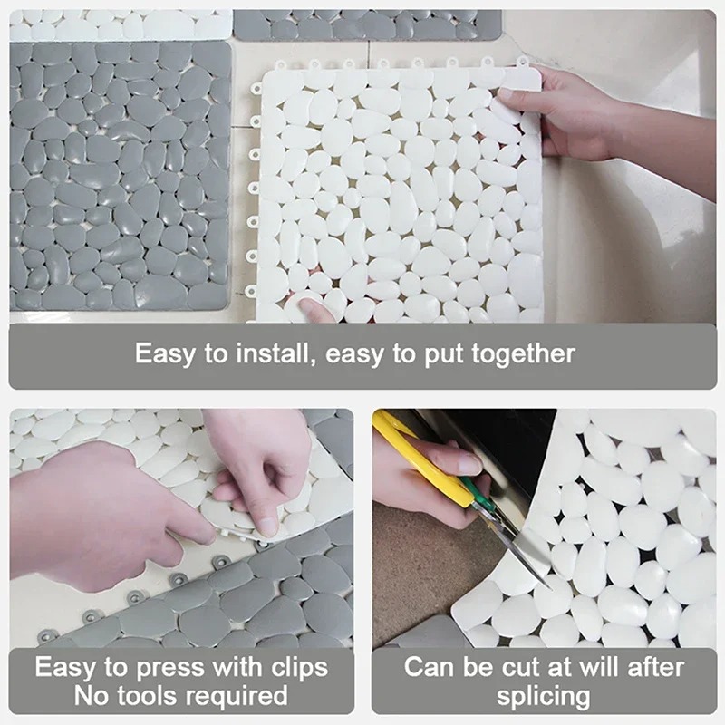 1-10PC 30X30cm 浴室小石ノンスリップマット防水 - Bamboo Bath Mat のレビューと価格