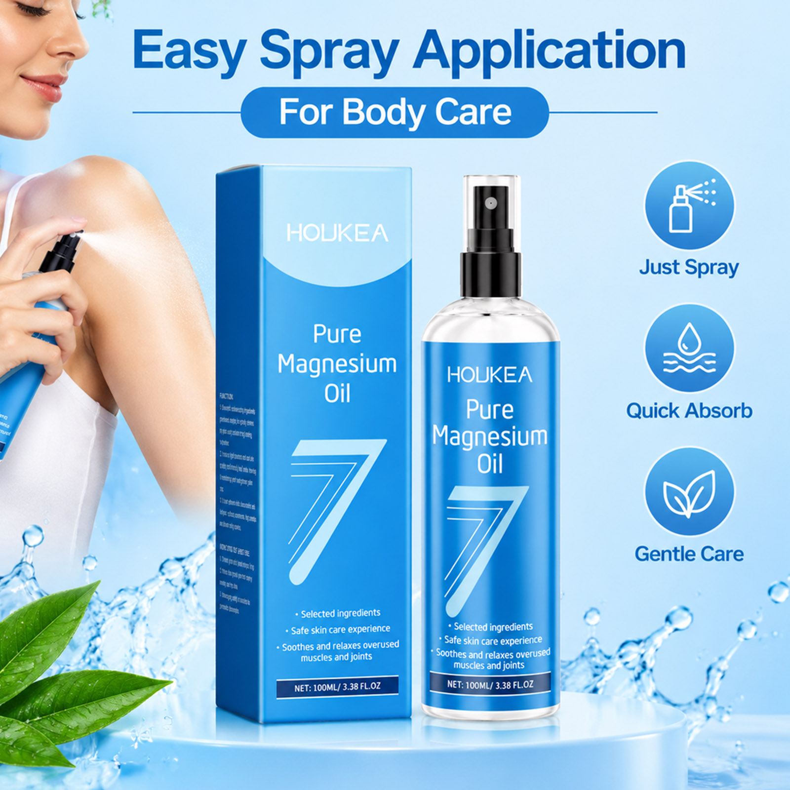 ピュアマグネシウムオイルスプレー 100ml。疲れた筋肉のケ - Bath Salts Magnesium のレビューと価格