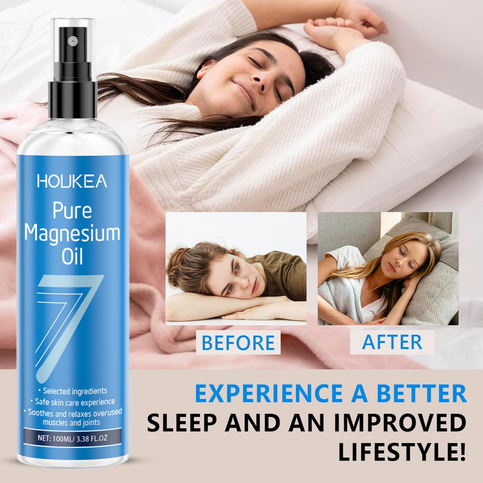 ピュアマグネシウムオイルスプレー 100ml。疲れた筋肉のケ - Bath Salts Magnesium のレビューと価格