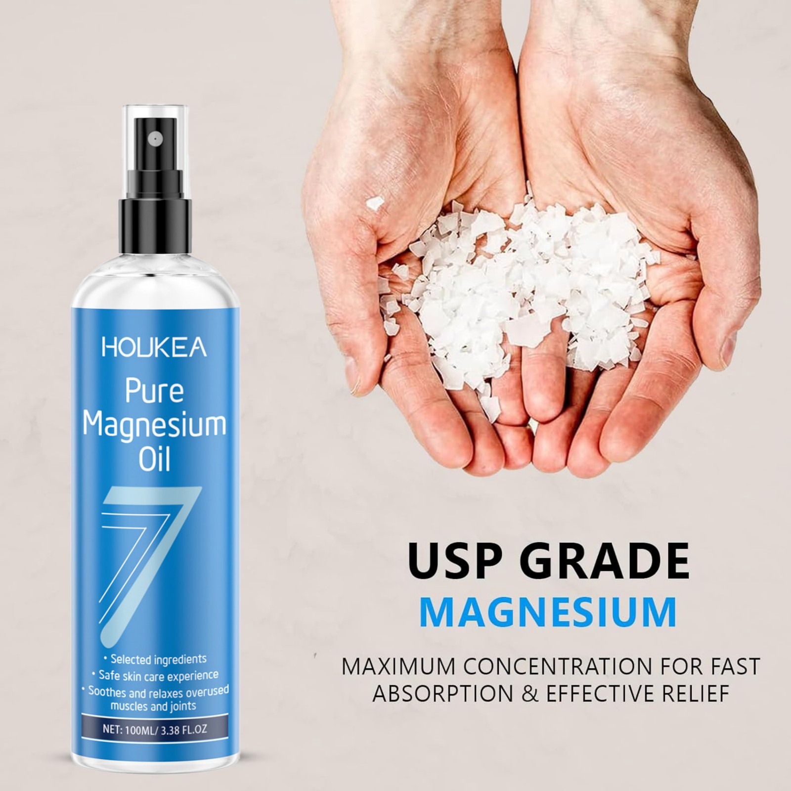ピュアマグネシウムオイルスプレー 100ml。疲れた筋肉のケ - Bath Salts Magnesium のレビューと価格