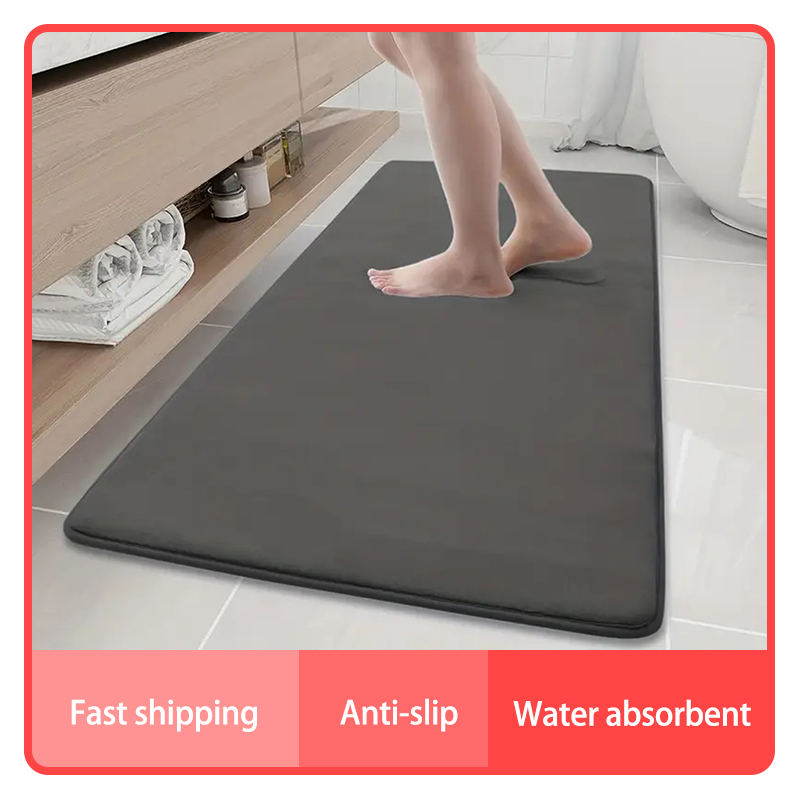 大型バスルーム滑り止めフロアマット滑り止め吸水バスルームカー - Bamboo Bath Mat のレビューと価格