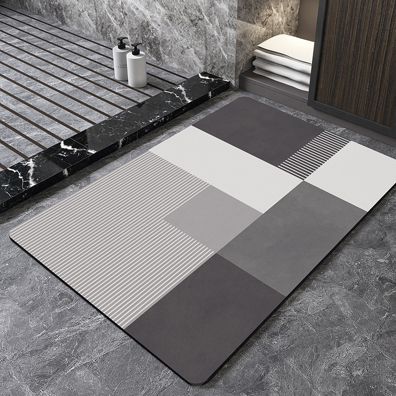 北欧幾何学模様珪藻土バスマット 浴室用超吸収性フットマット  - Bamboo Bath Mat のレビューと価格