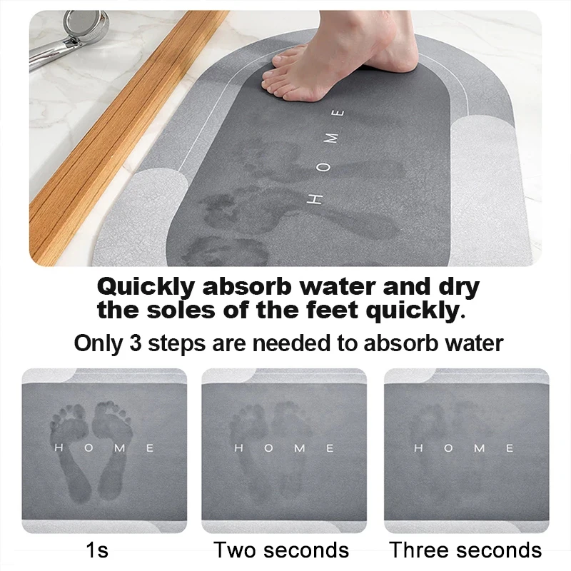 バスマット 超吸収性 滑り止め バスマット 浴室用ラグ 速乾 - Bamboo Bath Mat のレビューと価格